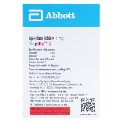 XAPILIS 5 Tablet 14's - Blood Clot-Ant