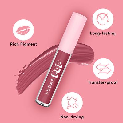 SUGAR POP Liquid Lipstick - 06 Rose 2.5 ml - Liquid Lipsticks
