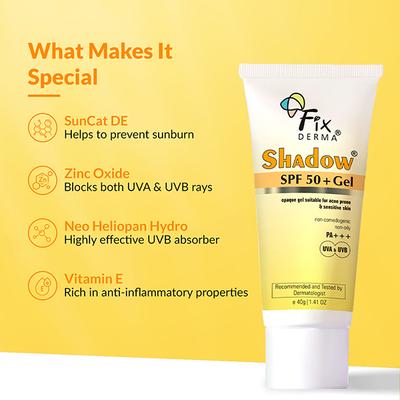 Fixderma Shadow Sunscreen SPF 50 + Gel Sun Screen Protector 40 gm - Body Sunscreen