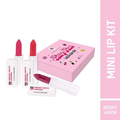 Myglamm Popxo Makeup Collection Mini Lip Kit Berry Amor 3 x 2.5gm 3's - Lipsticks