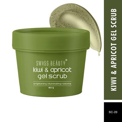 Swiss Beauty Skin Brightening Gel Scrub for Face with Kiwi & Apricot Extract 80 gm - Face Scrubs