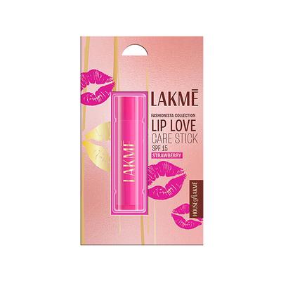 Lakme Lip Love Strawberry Lip Care 22 Hrs Moisture SPF 15 4.5gm - Lipsticks