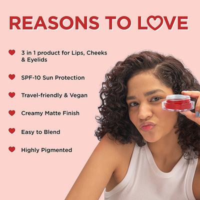 ENN Pout Lip And Cheek Tint With SPF 10 And Avocado Oil - Retro Red 5 gm - Blush Brush