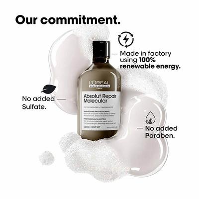 L'Oreal Professionnel Absolut Repair Molecular Sulfate-Free Deep Repairing Shampoo for Damaged Hair 300 ml - Shampoos