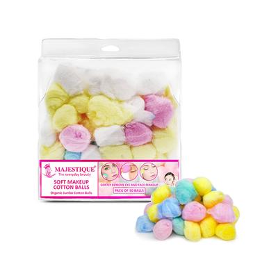 Majestique Natural Cotton Ball for Make-Up FC69 Nail Polish Removal 50 Pcs - Color May Vary 1's - Nail Polish