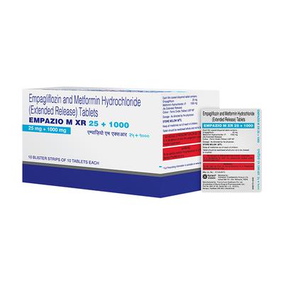 EMPAZIO M XR 25+1000 Tablet 10's - Diabetes-Ant