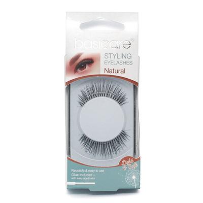 Basicare Stying Eyelashes With Latex Glue,Nature Hair Thin 1's - Eyelashes