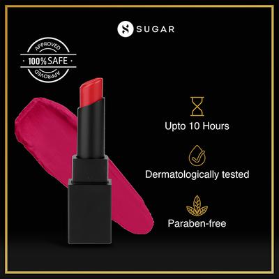 SUGAR Cosmetics Nothing Else Matter Longwear Lipstick - 06 Pink Aloud (Bright Fuchsia Pink) 3.5 gm - Lipsticks