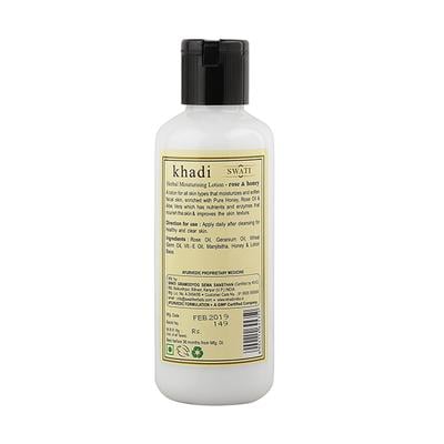 Khadi Swati Herbal Moisturising Lotion - Rose & Honey 210 ml - Face Moisturizers