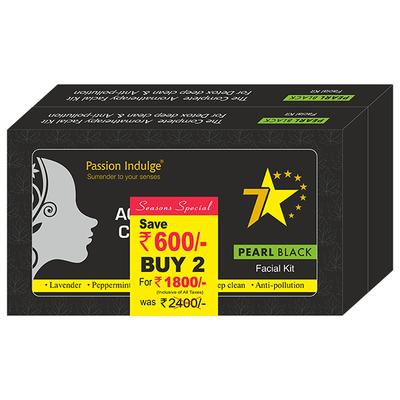 Passion Indulge PEARL BLACK 7 Star Facial Kit for Detox and Anti-Pollution - Facial Kits