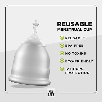 Pee Safe Period Care Combo- Menstrual Cup (Large) & Intimate Wash Women 150 ml (N) - Menstrual Cups