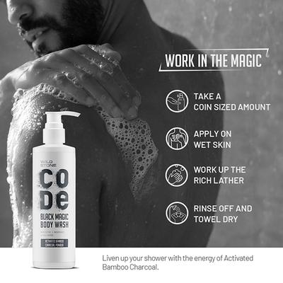 Wild Stone Code Black Magic Body Wash for Men 250 ml - Shower Gels & Body Wash
