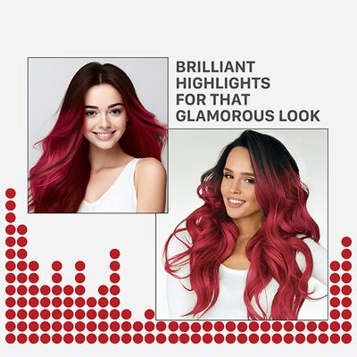 Streax Ultralights Hair Colour Highlight Kit, Red Hair Colour, Crimson Red, 1's - Crème