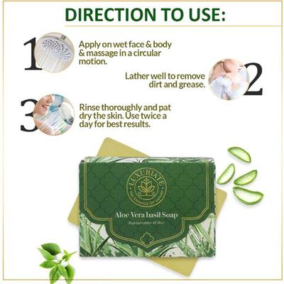 Luxuriate Naturally Refreshing Aloe Vera and Basil Soaps 125 gm - Soaps
