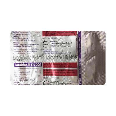 LINABITE M 5/1000 Tablet 10's - Diabetes-Ant