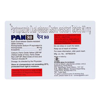 PAN 80 Tablet 15's - Ulcer/Reflux/Flatulence-Aaa
