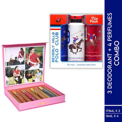 Beverly Hills Polo Club Men Trio Pack Body Spray + Pour Homme Series Collection Women EDP Set 589 ml 1's - Deodorants/Roll-Ons