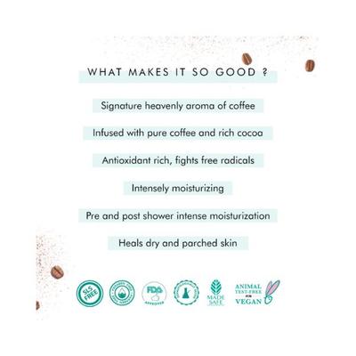 mCaffeine Pre & Post Shower Moisturization Routine Coffee Body Massage Oil & Choco Body Butter 350 gm - Body Butter