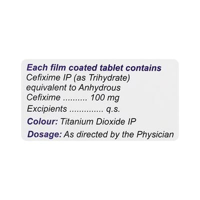 Cefix 100mg Tablet 10'S - Bacterial Infections-Cep