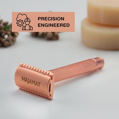 Hajamat Scythe Safety Razor, Ultra High Grade Stainless Steel 304, Rose Gold Finish 1's - Razors & Cartridges