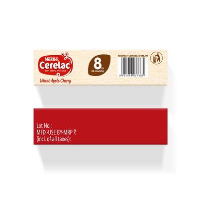 Nestle Cerelac Baby Food Cereal No Refined Sugar - Wheat Apple Cherry (For 8 to 24 Months Baby) (Refill Pack) 350 g - Baby And Infant Supplements