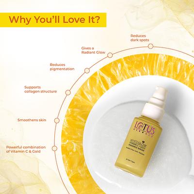 Lotus Herbals WhiteGlow Vitamin C and Gold Radiance Face Serum Brightening & Hydrating 30 ml - Face Serum