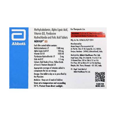 NERVUP D3 Tablet 15's - Supplements-Vam