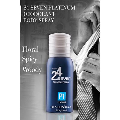 Revlon 24 Seven Deodorant Body Spray For Men (Combo Of 3 - Krypton, Mercury & Platinum) 130 Ml - Men Deodorants/Roll-Ons