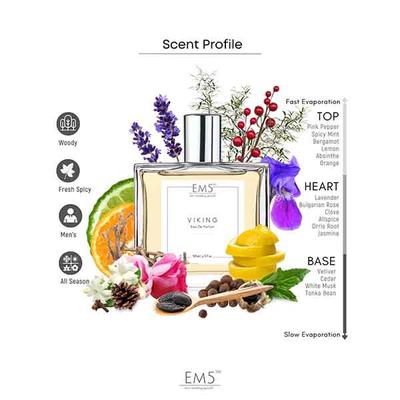 EM5 Viking Perfume for Men - Eau De Parfum Spray, Aromatic Citrus Woody 50 ml - Men Perfumes (Edt/Edp)
