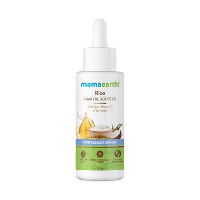 Mamaearth Rice Hair Oil Booster with Rice Bran Oil & Keratin for Damage Repair 30 ml - Hair Oils
