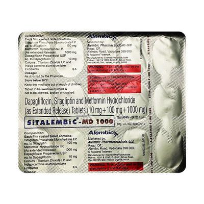 SITALEMBIC MD 1000 Tablet 15's - Diabetes-Ant