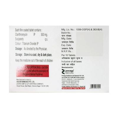 CLARITHOR 500 Tablet 10's - Bacterial Infections-Mac