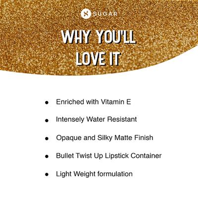 SUGAR Cosmetics Nothing Else Matter Longwear Lipstick - 07 Hidden Magenta (Magenta Pink) 3.5 gm - Lipsticks