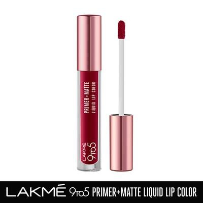 Lakme 9to5 Primer + Matte Liquid Lip Color MM3 Crisp Wine 4.2 ml - Primer