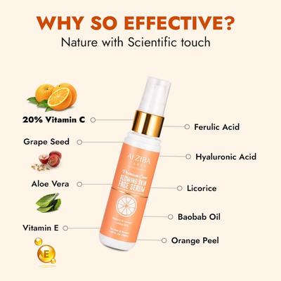 Alziba Cares 20% Vitamin C Glowing Face Serum 50 ml - Face Serum