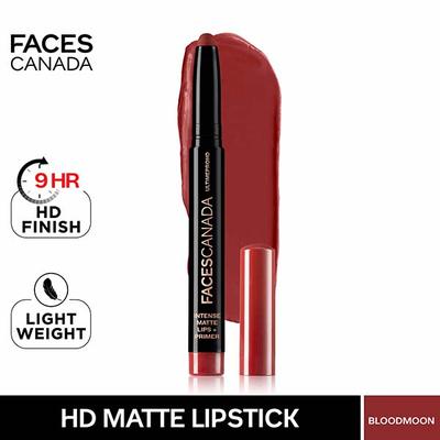 Faces Canada Ultime Pro HD Intense Matte Lips + Primer - Bloodmoon 20, 9HR Long Stay 1.4 gm - Lip Crayons