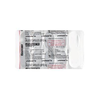 Lipophage 60mg Capsule 10'S - Obesity