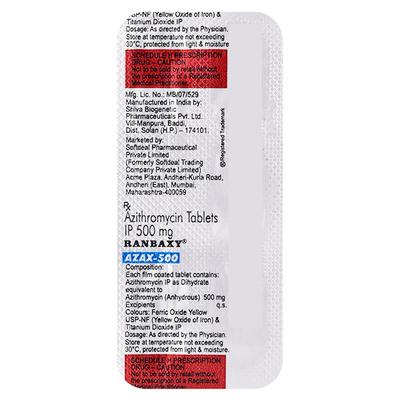 AZAX 500 Tablet 5's - Bacterial Infections-Mac
