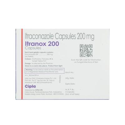 Itranox 200mg Capsule 4'S - Fungal Infections-Anf
