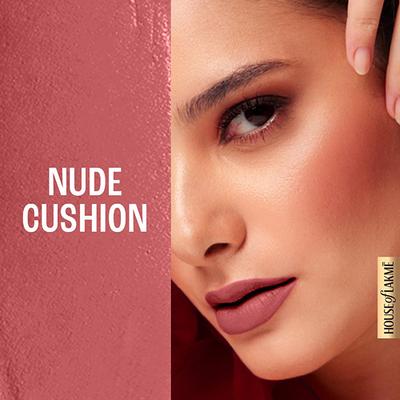 Lakme Double Duty Lip & Cheek Mousse Matte Lipstick & Soft Blush, Nude Cushion,9gm - Lipsticks