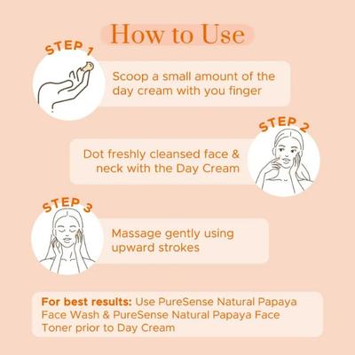 PureSense Natural Papaya Day Cream with Kakadu Plum & Moringa with SPF 20 & UV protection Face Moisturizer 60 ml - Day Cream