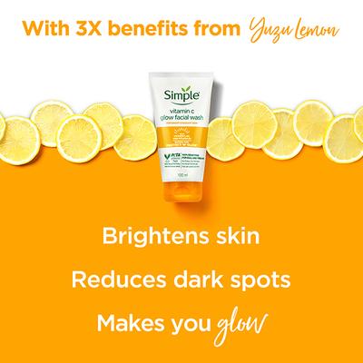 Simple Protect N Glow Vitamin C Glow Facial Wash 100 ml - Face Wash & Cleansers