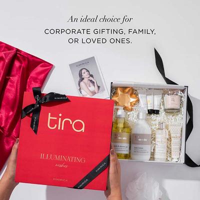 Kimirica X Tira - Illuminating Wishes Gift Box - Festive Gift Set 850 gm - Bath Kits & Sets