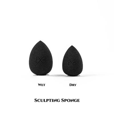 Boujee Beauty 1xsmall Sponge + 1xlarge Sponge (Charcoal Black) S01b 1's - Sponges & Applicators