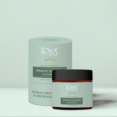iORA Prebiotic Sleeping Face Mask for Skin Hydration Glow and Plant Based Collagen Protein Night skin routine for Dehydrated Uneven Skin For All skin types 50 gm - Masks & Peels