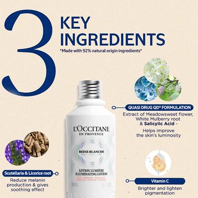 L'Occitane Reine Blanche Brightening Lotion 200 ml - Lotions & Creams