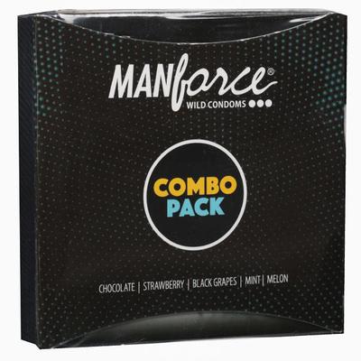 Manforce Condoms - Wild Combo (Pack of 5 x 4's) - Plain/Flavoured Condoms