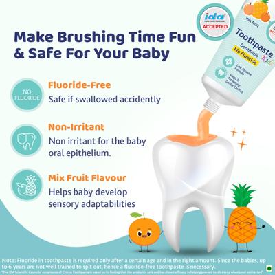 Chicco Kids Dentifrico No Fluride Toothpaste Mix Fruit Flavour 50 g - Baby Oral Care