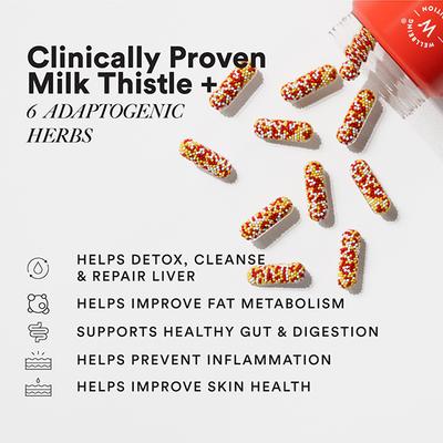Wellbeing Nutrition Slow Liver Detox Supplement Clinically Proven Milk Thistle, Berberry + 6 Organic Herbs - Vital Health