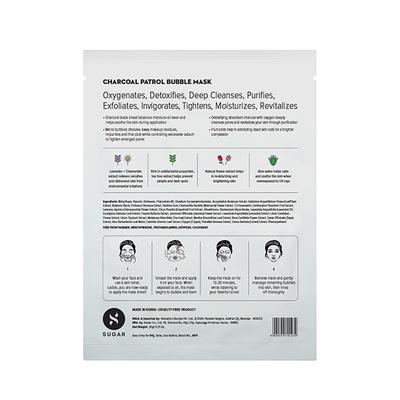 SUGAR Cosmetics Charcoal Patrol Bubble Mask (Pack of 6) 120 gm - Face Packs
